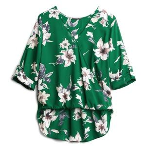 West Kei rolltab high low blouse